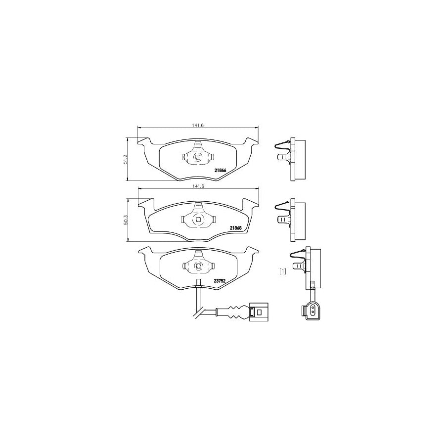 Hella 8DB 355 009 801 Brake Pad Set With Integrated Wear Warning Contact
