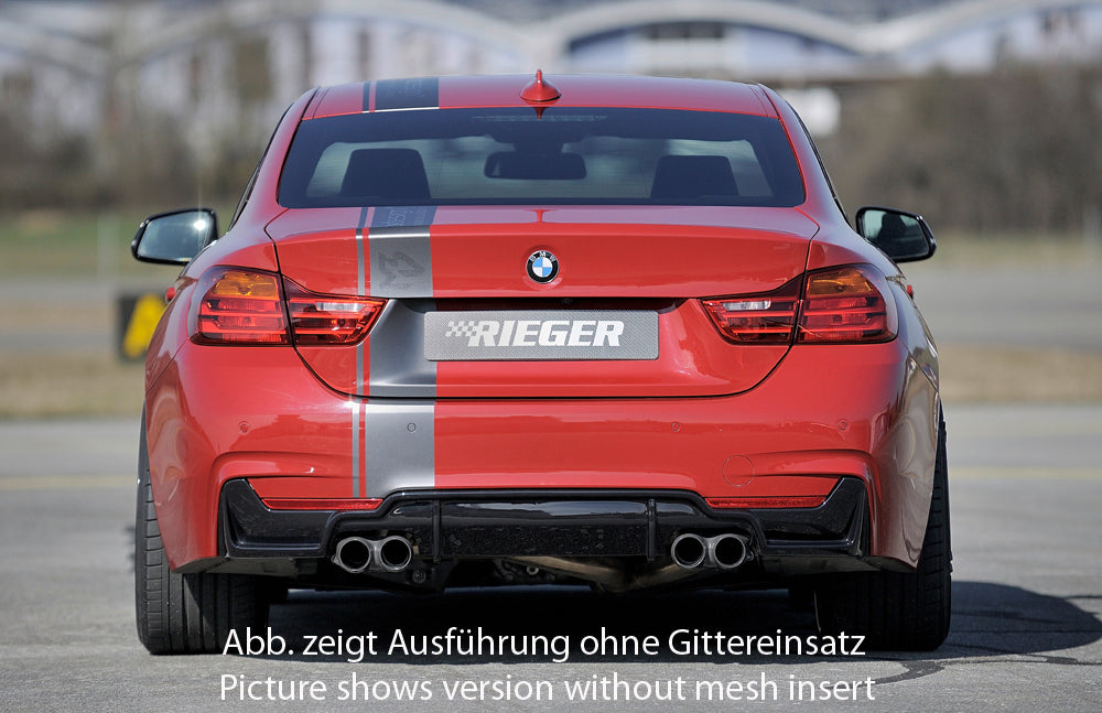 Rieger 00088073 BMW 4 Series F32 F33 F36 Rear Diffuser for Twin Tailpipe Left & Right - Glossy Black