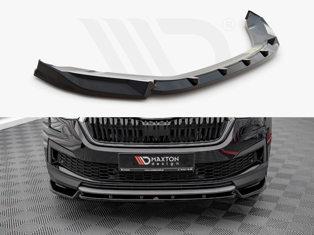 Maxton Design SK-KO-1F-FD1T Front Splitter V.1 Skoda Kodiaq MK1 Facelift (2021-) | Duco Car Parts UK Car Parts