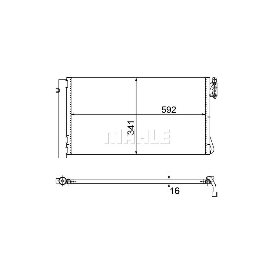 MAHLE ORIGINAL AC 414 000P Air conditioning condenser with dryer
