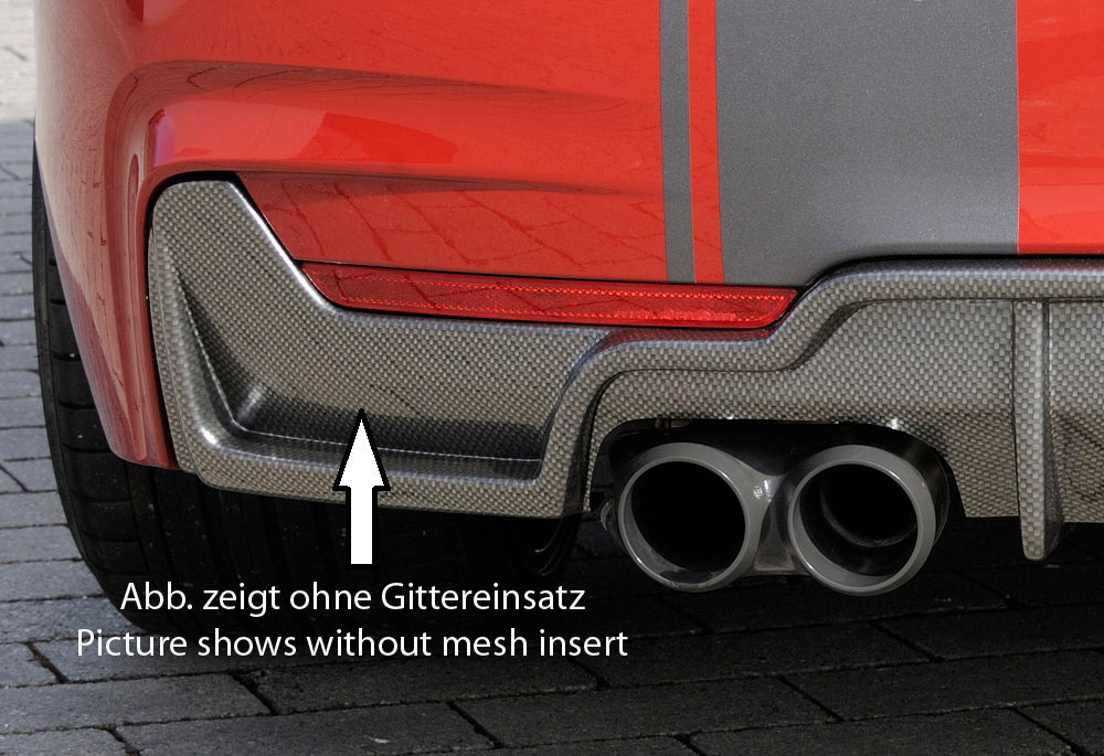 Rieger 00088073 BMW 4 Series F32 F33 F36 Rear Diffuser for Twin Tailpipe Left & Right - Glossy Black
