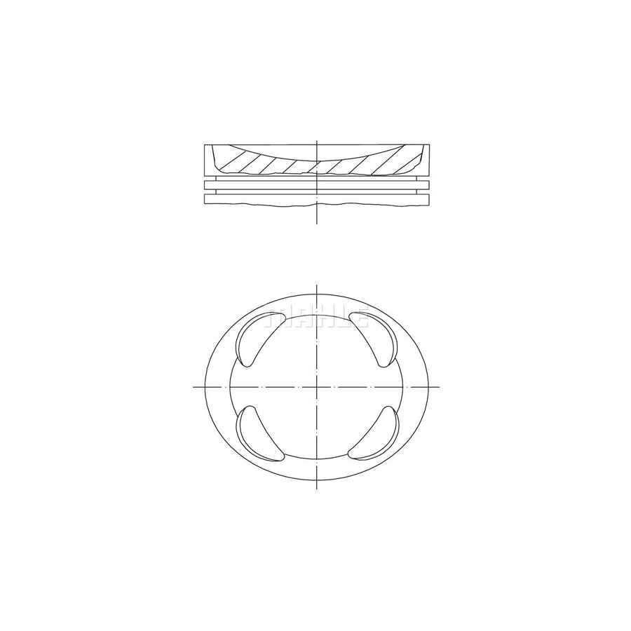 MAHLE ORIGINAL 081 PI 00104 000 Piston 77,0 mm, without cooling duct