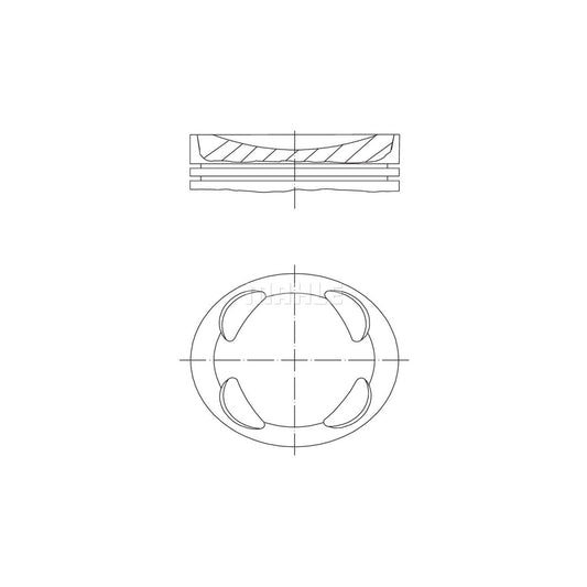MAHLE ORIGINAL 081 PI 00104 000 Piston 77,0 mm, without cooling duct