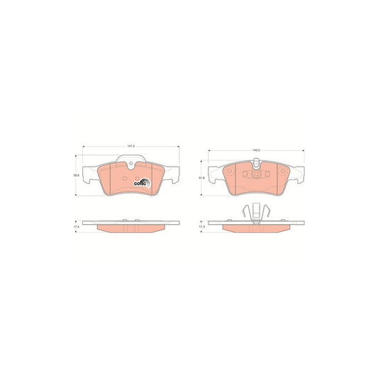 TRW Cotec Gdb1643 Brake Pad Set Prepared For Wear Indicator