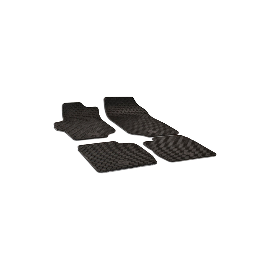 WALSER 50755 Floor mat set Elastomer, Front and Rear, Quantity: 4, Black