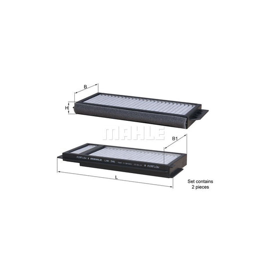 MAHLE ORIGINAL LAK 346/S Pollen filter Activated Carbon Filter
