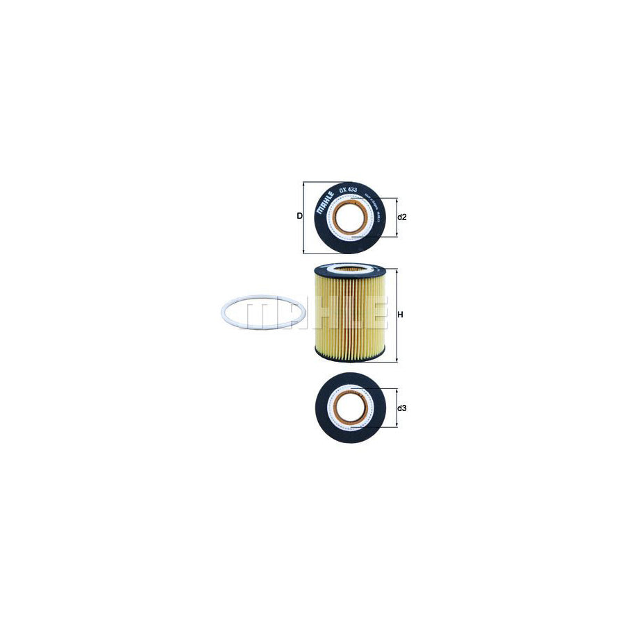 MAHLE ORIGINAL OX 433D Oil Filter Filter Insert