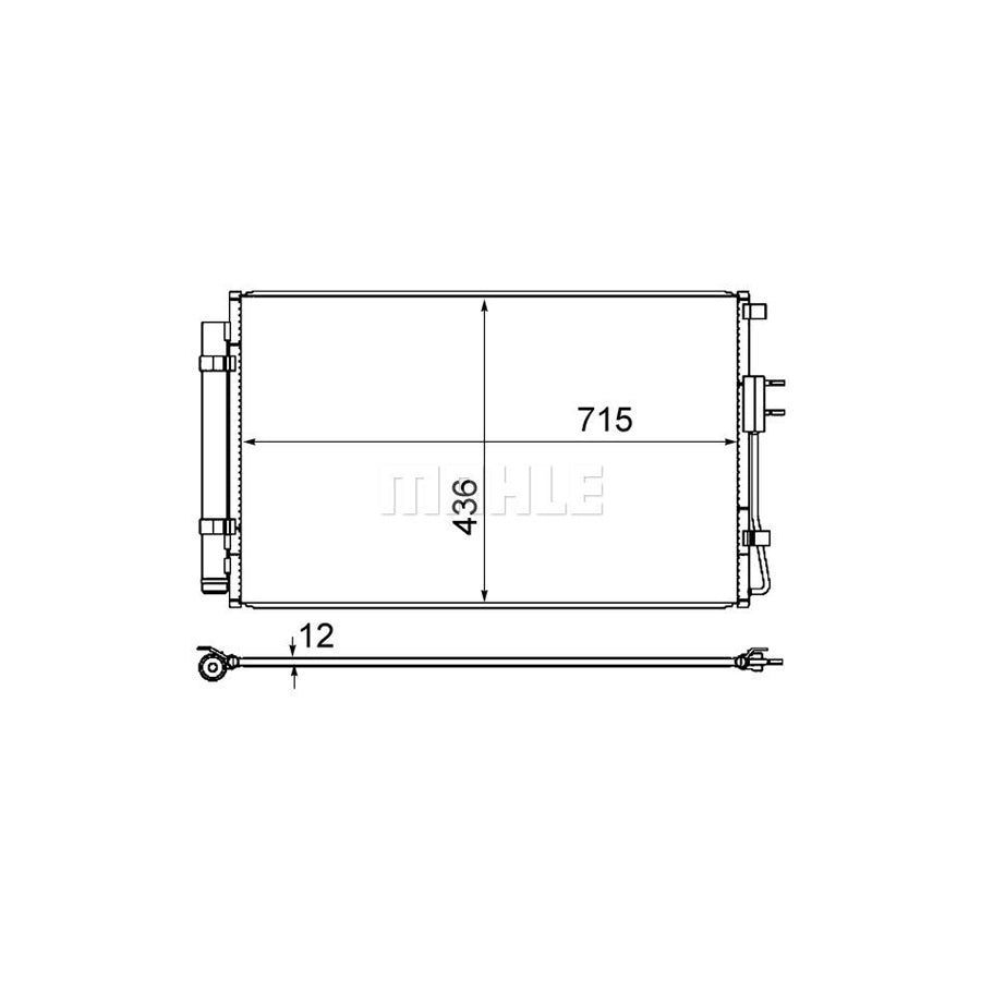 MAHLE ORIGINAL AC 868 000S Air conditioning condenser for HYUNDAI SANTA FE with dryer
