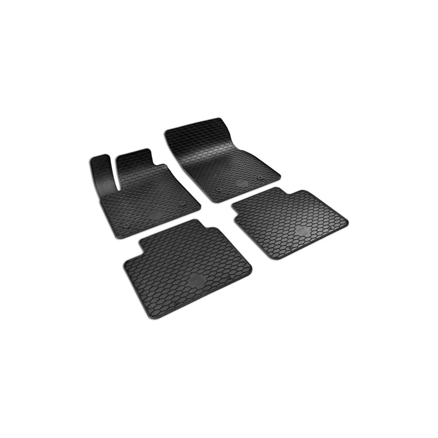 WALSER RubberLine 50850 Floor mat set Elastomer, Front and Rear, Quantity: 4, Black