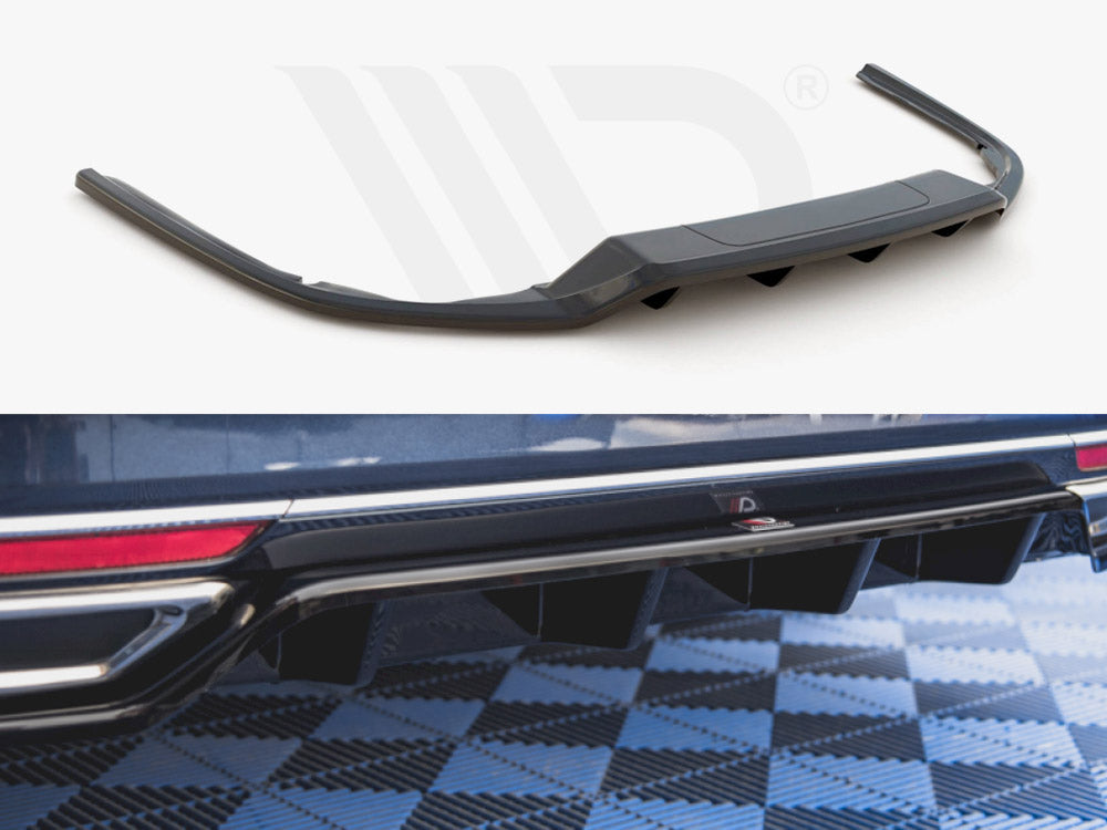 Maxton Design VW-PA-B8-RD1T Central Rear Splitter (w/ Vertical Bars) VW Passat B8 (2014-2019) | Duco Car Parts UK Car Parts