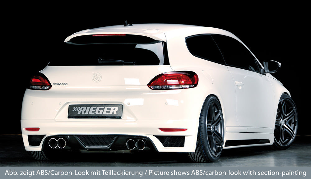 Rieger 00014108 VW 13 Mk3 Scirocco Rear Diffuser for Twin Tailpipe Left & Right -  Matte Black