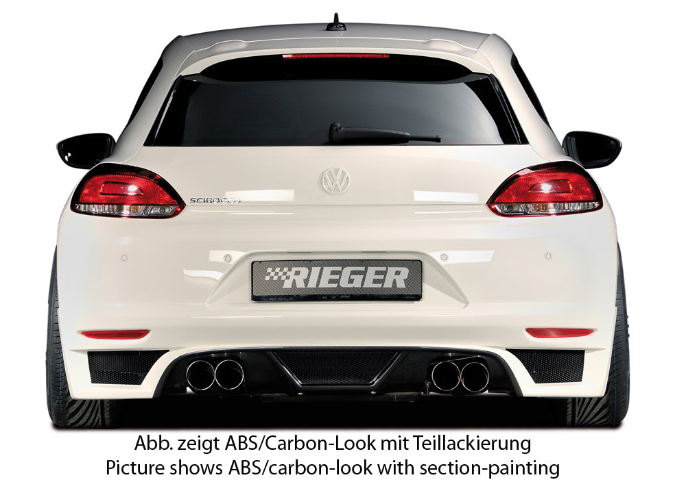 Rieger 00014108 VW 13 Mk3 Scirocco Rear Diffuser for Twin Tailpipe Left & Right -  Matte Black