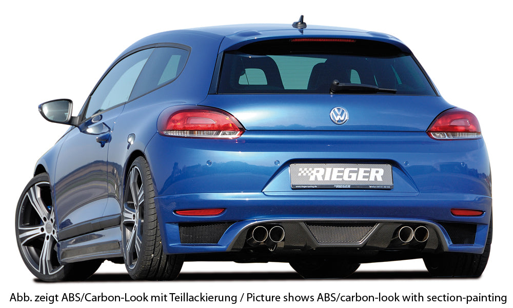 Rieger 00014108 VW 13 Mk3 Scirocco Rear Diffuser for Twin Tailpipe Left & Right -  Matte Black