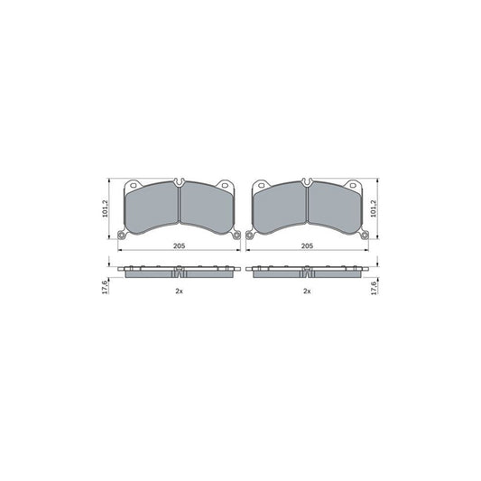 Bosch 0986424943 Brake Pad Set For Audi E Tron With Anti Squeak Plate With Mounting Manual BP2561
