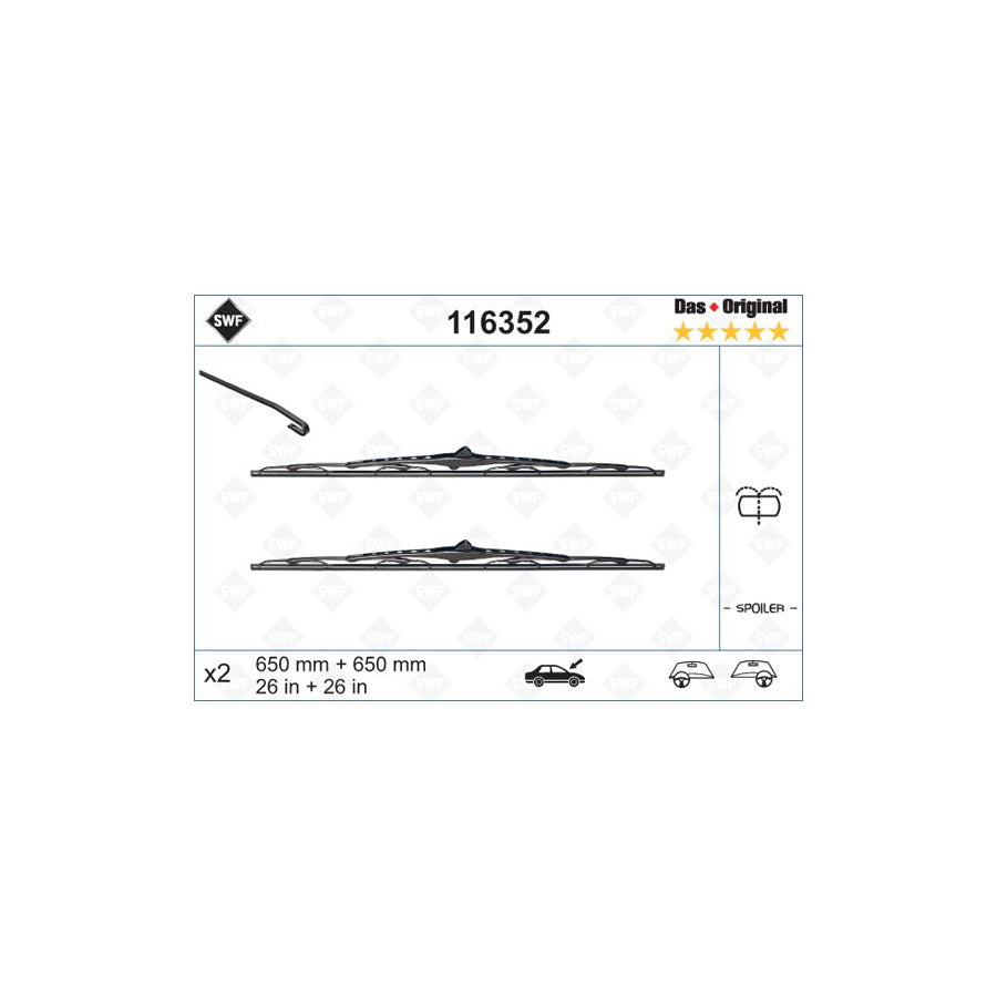 Swf Original Spoiler 116352 Wiper Blade | Duco Car Parts UK Car Parts