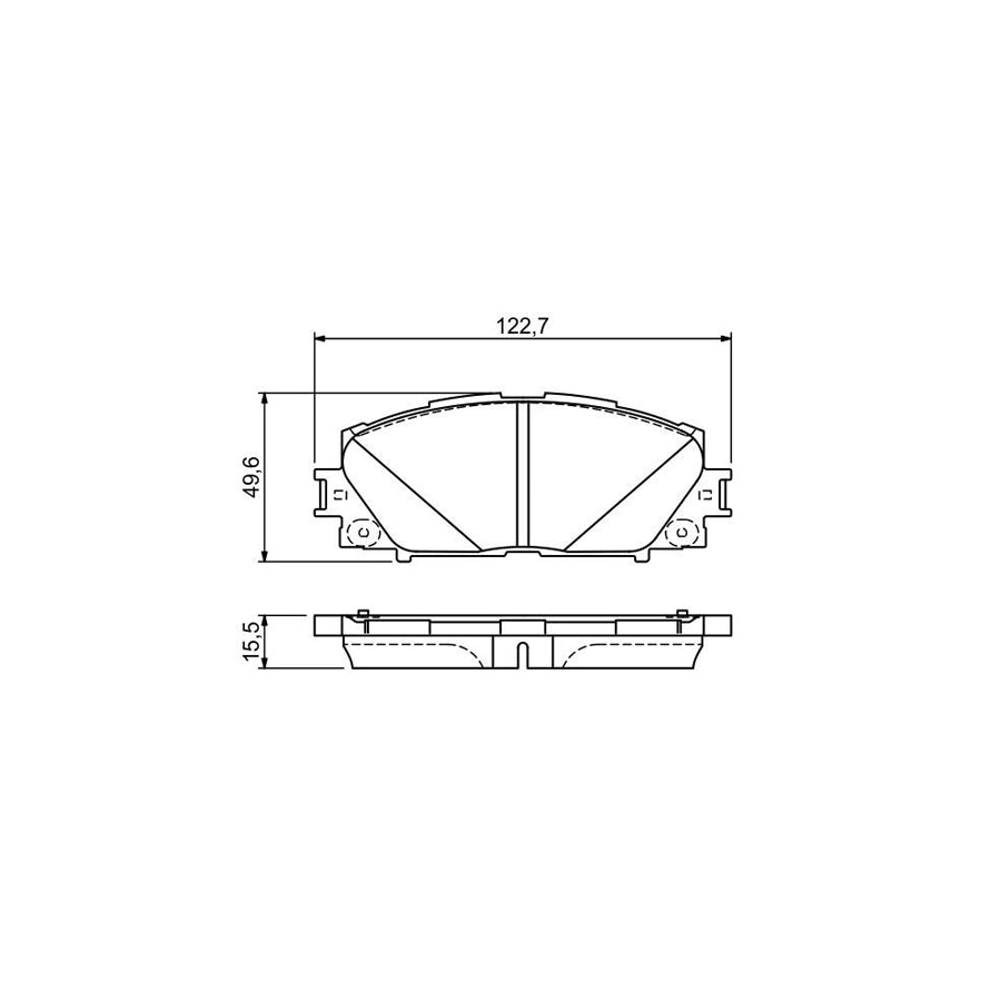 Bosch 0986494670 Brake Pad Set For Toyota Prius Iii Hatchback Xw30 With Mounting Manual BP1665