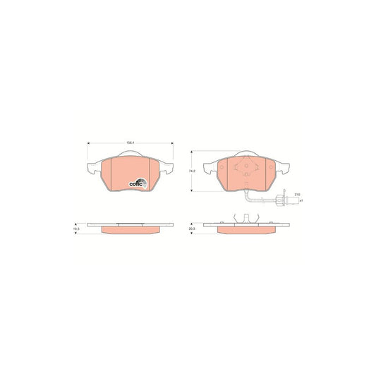 TRW Cotec Gdb1440 Brake Pad Set Incl Wear Warning Contact