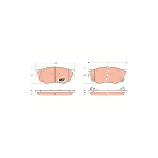TRW Cotec Gdb3309 Brake Pad Set For Mazda 6 With Acoustic Wear Warning