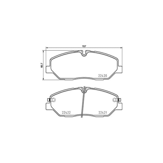 Brembo P 30 090 Brake Pad Set For Hyundai H350 With Acoustic Wear Warning With Accessories