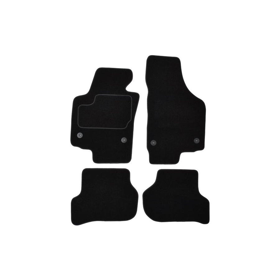 CUSTOPOL Tailored SET40C Floor mat set Textile, Front and Rear, Quantity: 4, Black