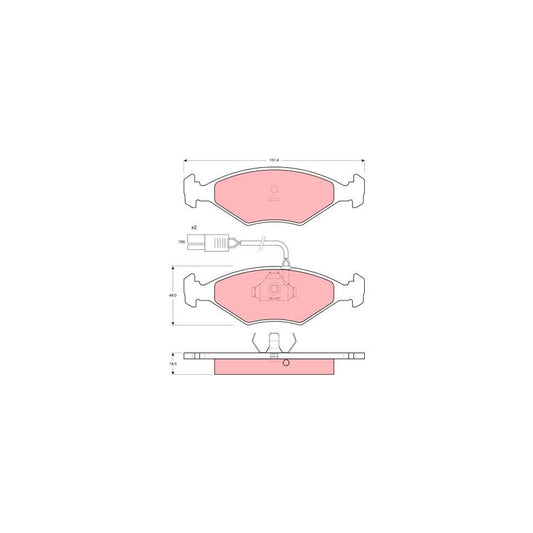 TRW Gdb960 Brake Pad Set Incl Wear Warning Contact
