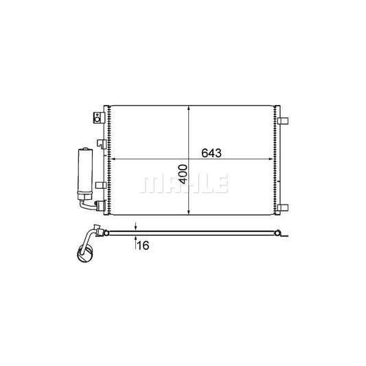 MAHLE ORIGINAL AC 604 001S Air conditioning condenser for NISSAN QASHQAI with dryer