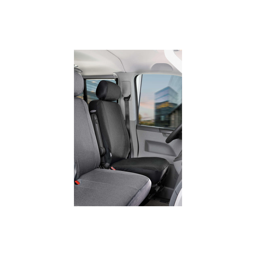 WALSER 10455 Car seat cover for VW TRANSPORTER Grey, Polyester, Front