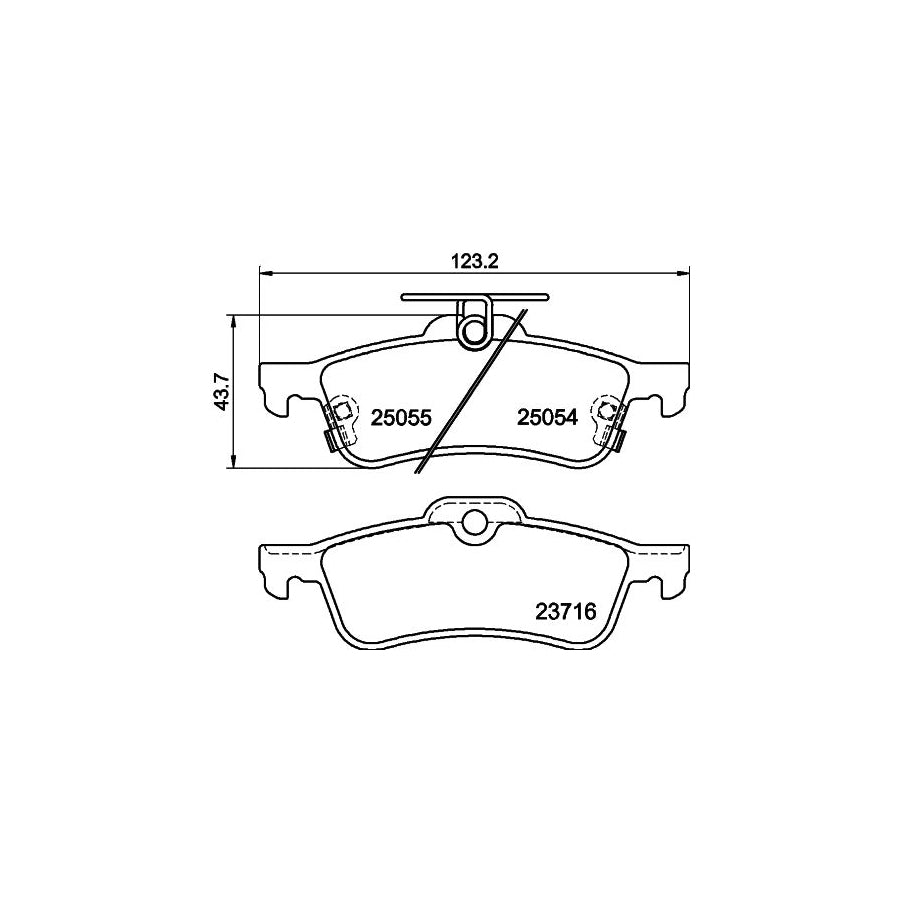 Hella 8DB 355 020 501 Brake Pad Set For Honda Civic With Acoustic Wear Warning