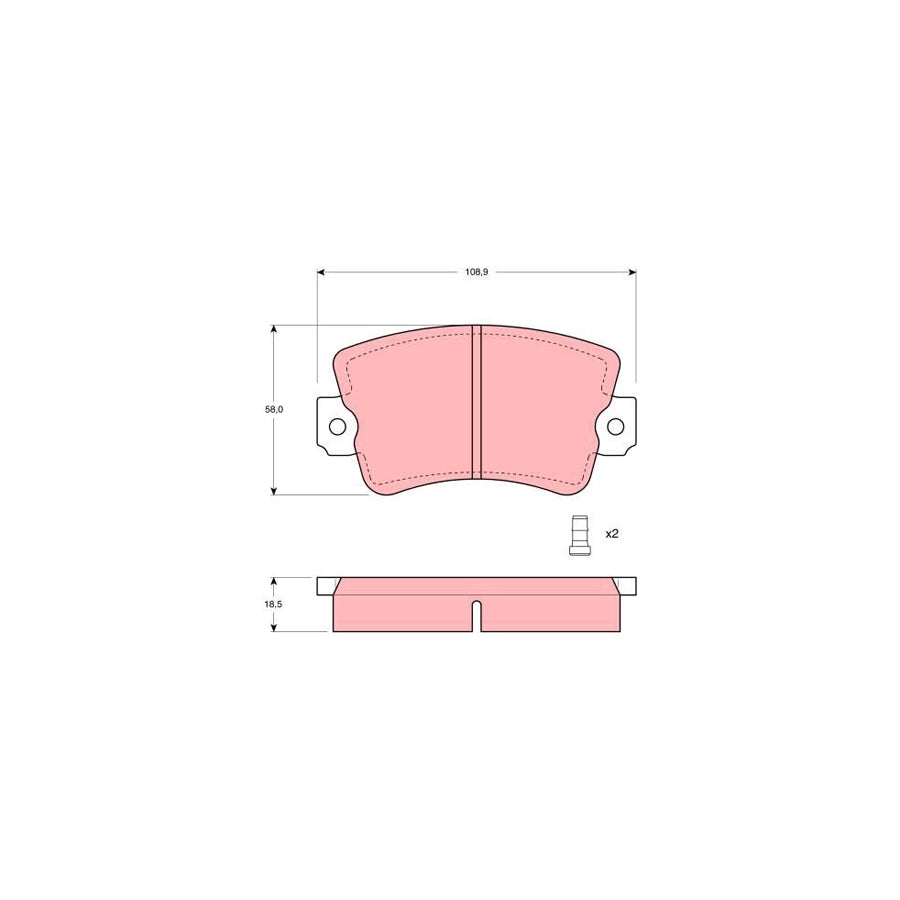 TRW Gdb243 Brake Pad Set Prepared For Wear Indicator