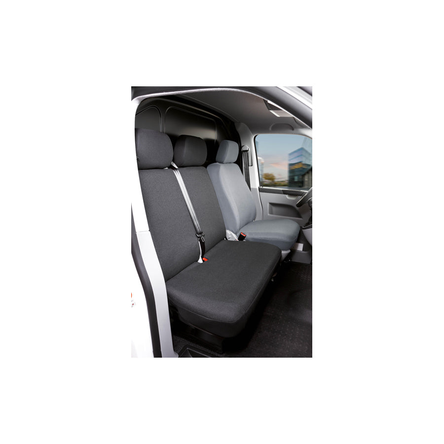 WALSER 10454 Car seat cover for VW TRANSPORTER Grey, Polyester, Front