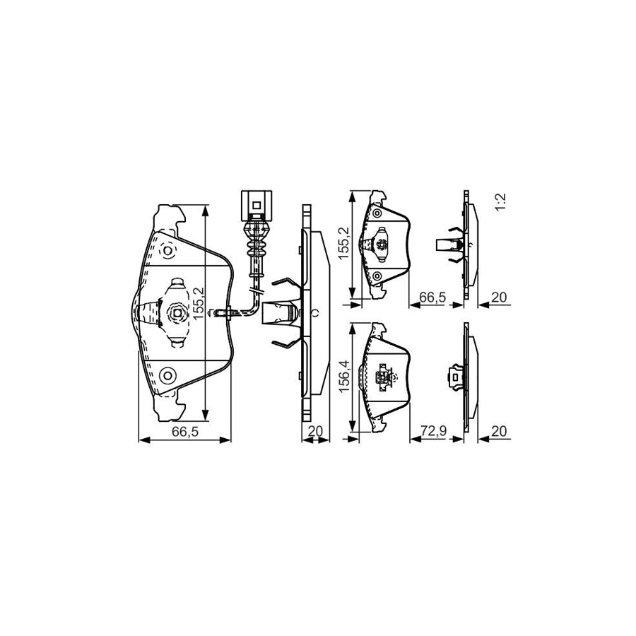Bosch 0986Tb3196 Brake Pad Set With Integrated Wear Sensor 