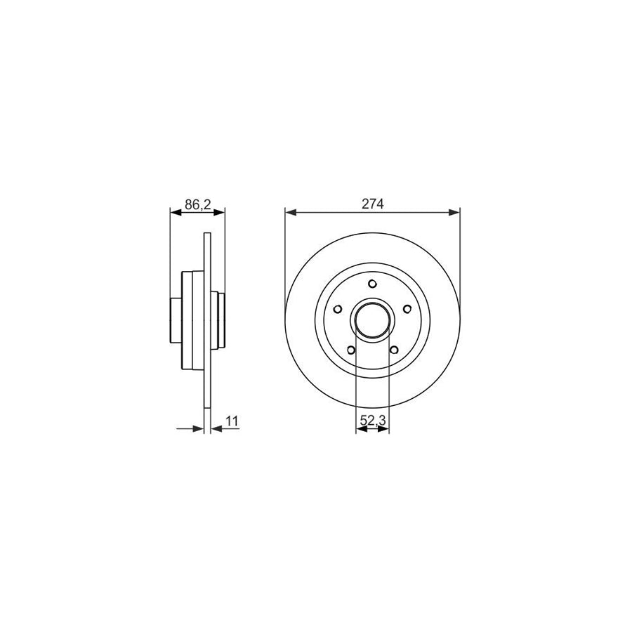 BOSCH 0 986 479 682 Brake Disc Solid Oiled without integrated magnetic sensor ring without wheel bearing
