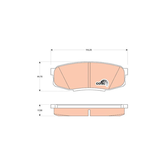 TRW Cotec Gdb3491 Brake Pad Set Not Prepared For Wear Indicator