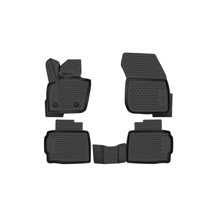 WALSER Tailored, XTR 75185 Floor mat set Elastomer, Front and Rear, Black
