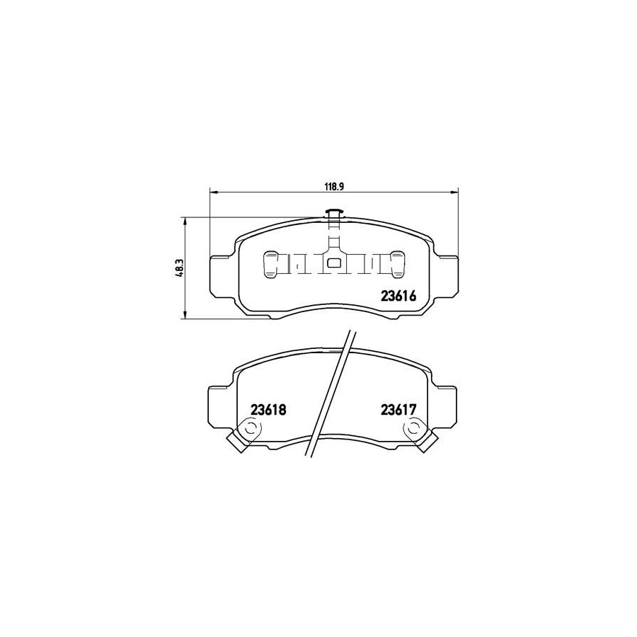 Brembo P 28 033 Brake Pad Set For Honda Insight I Coupe Ze With Acoustic Wear Warning