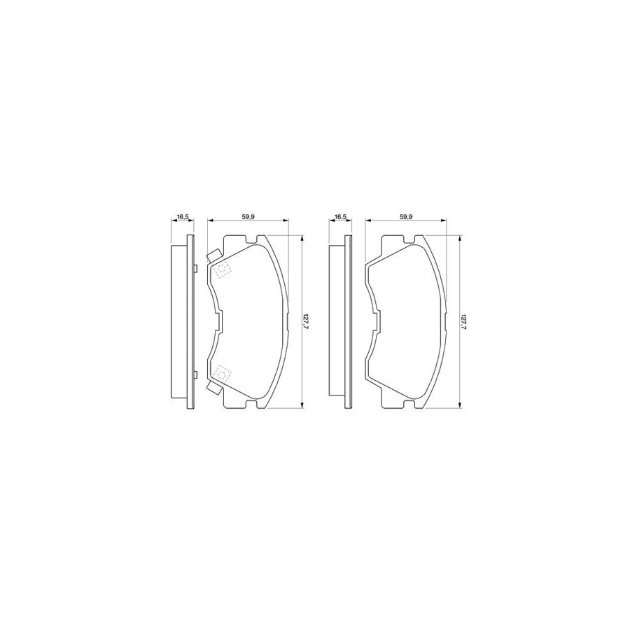 Bosch 0986460978 Brake Pad Set With Acoustic Wear Warning With Anti Squeak Plate BP547