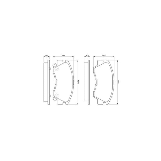 Bosch 0986460978 Brake Pad Set With Acoustic Wear Warning With Anti Squeak Plate BP547