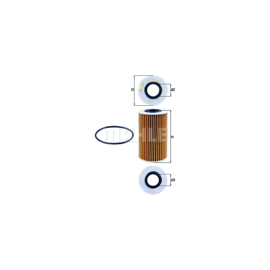 MAHLE ORIGINAL OX 554D1 Oil Filter Filter Insert