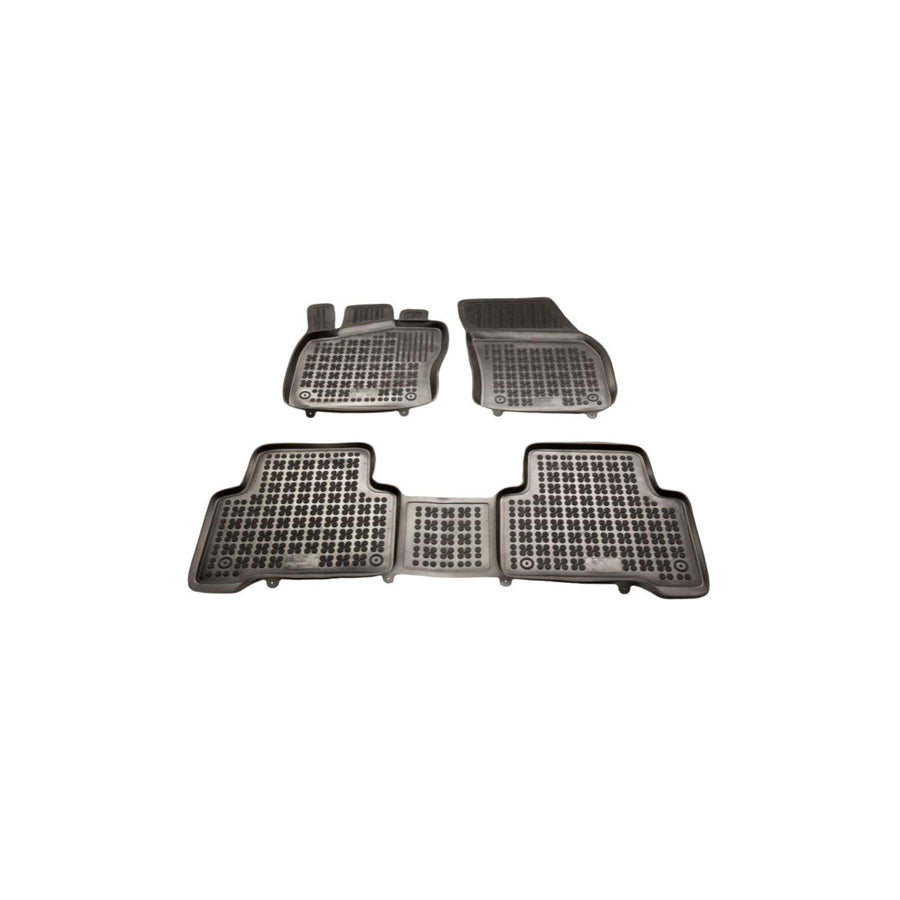 REZAW PLAST 200120 Floor mat set for VW Touran II (5T1) Elastomer, Front and Rear, Black