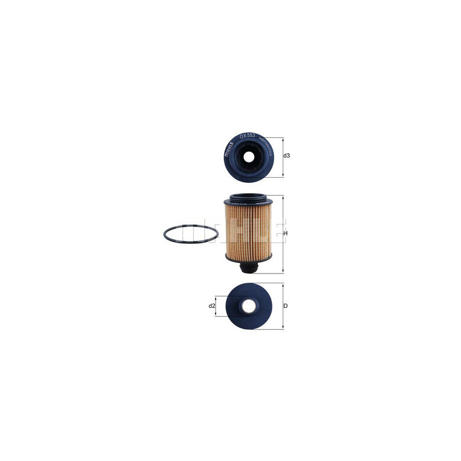 MAHLE ORIGINAL OX 553D Oil Filter Filter Insert