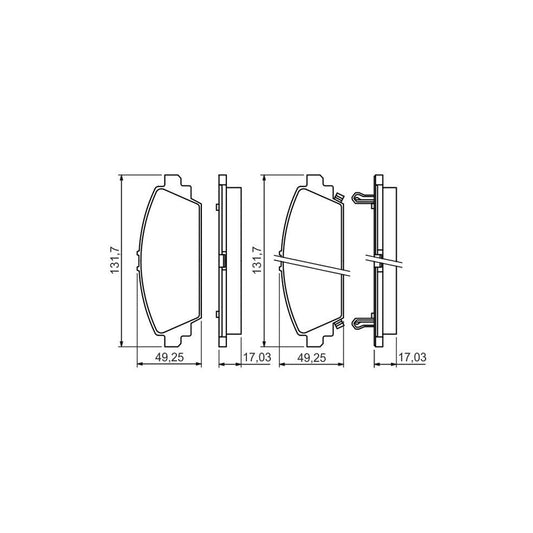 Bosch 0986494414 Brake Pad Set With Acoustic Wear Warning With Anti Squeak Plate BP1336