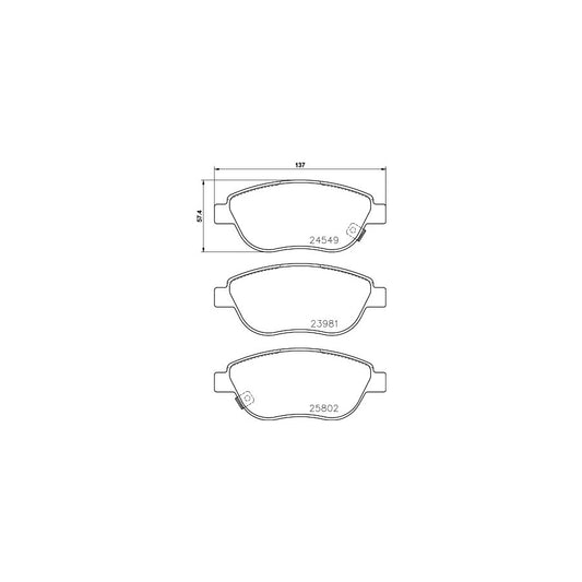Hella 8DB 355 020 881 Brake Pad Set For Fiat 500L 351 352 With Acoustic Wear Warning