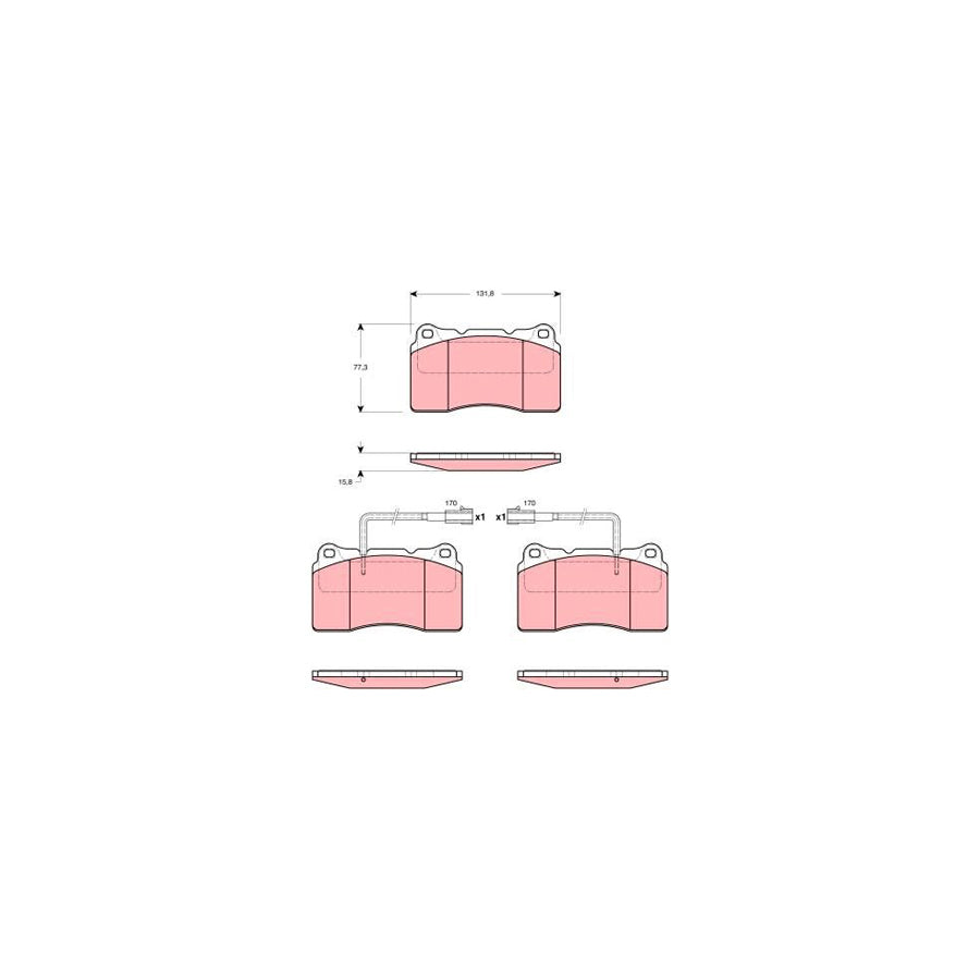 TRW Gdb1453 Brake Pad Set Incl Wear Warning Contact