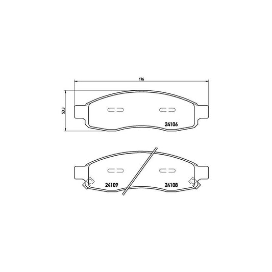 Brembo P 58 001 Brake Pad Set With Acoustic Wear Warning