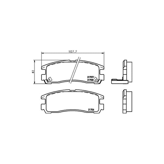 Hella 8DB 355 016 591 Brake Pad Set With Acoustic Wear Warning
