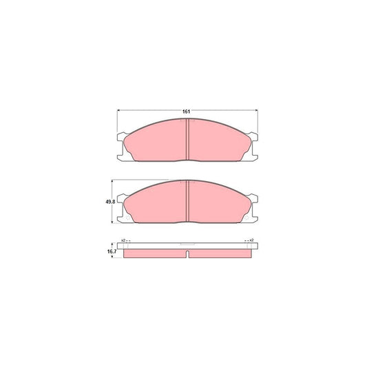 TRW Gdb1017 Brake Pad Set Not Prepared For Wear Indicator