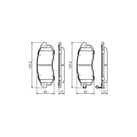 Bosch 0986494337 Brake Pad Set With Acoustic Wear Warning With Anti Squeak Plate With Mounting Manual BP1227