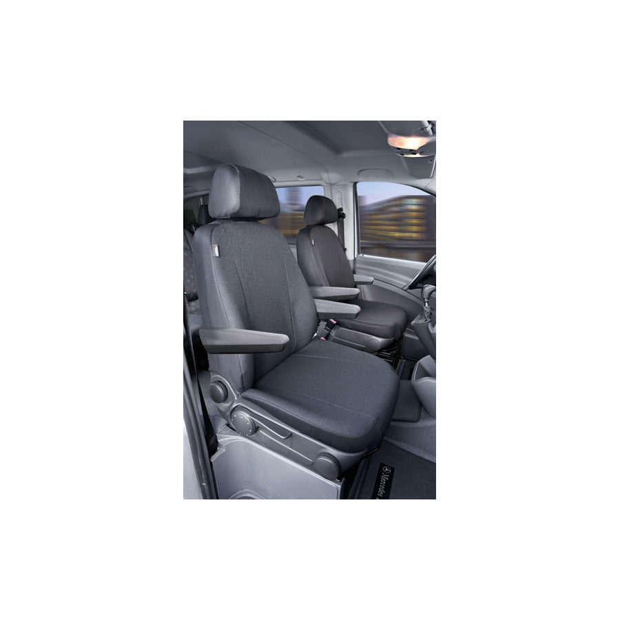 WALSER 10506 Car seat cover Grey, Polyester, Front