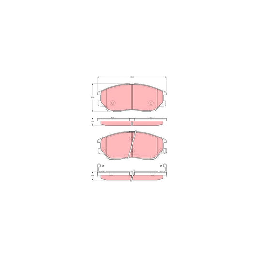 TRW Gdb3360 Brake Pad Set With Acoustic Wear Warning With Accessories