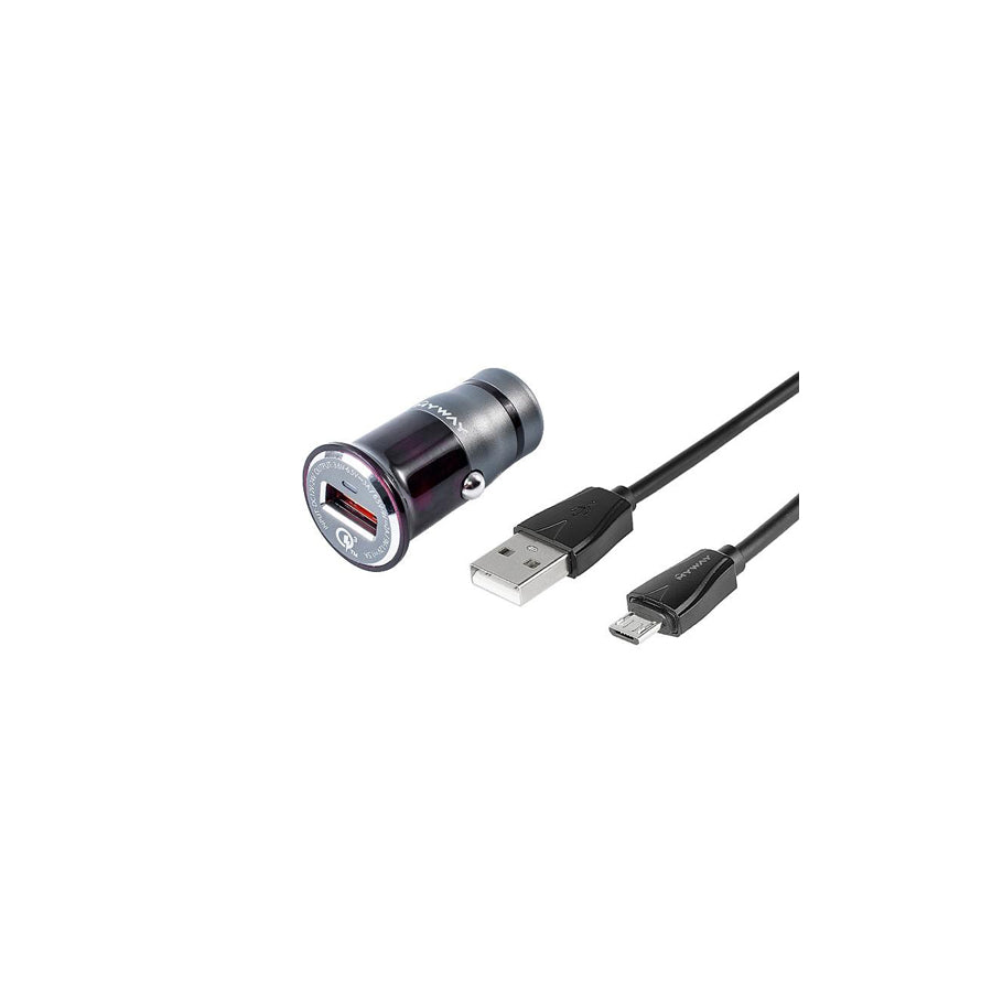 CARMOTION 63000 In-car charger 1m, Number of inlets/outlets: 1, with USB cable, micro USB, Black